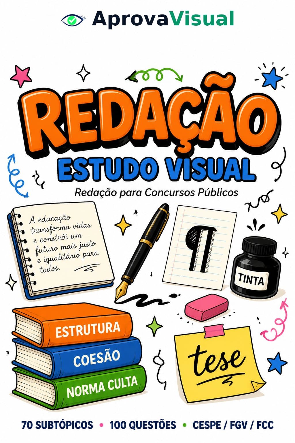 Estrutura da dissertação CESPE vs FGV vs FCC — o que cada banca cobra na redação