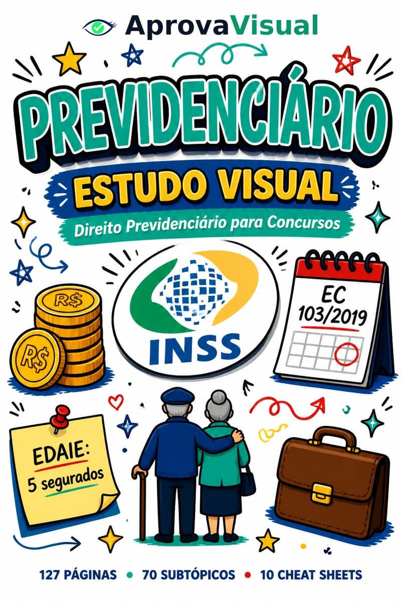 Capa do PDF Previdenciário para concursos públicos — AprovaVisual